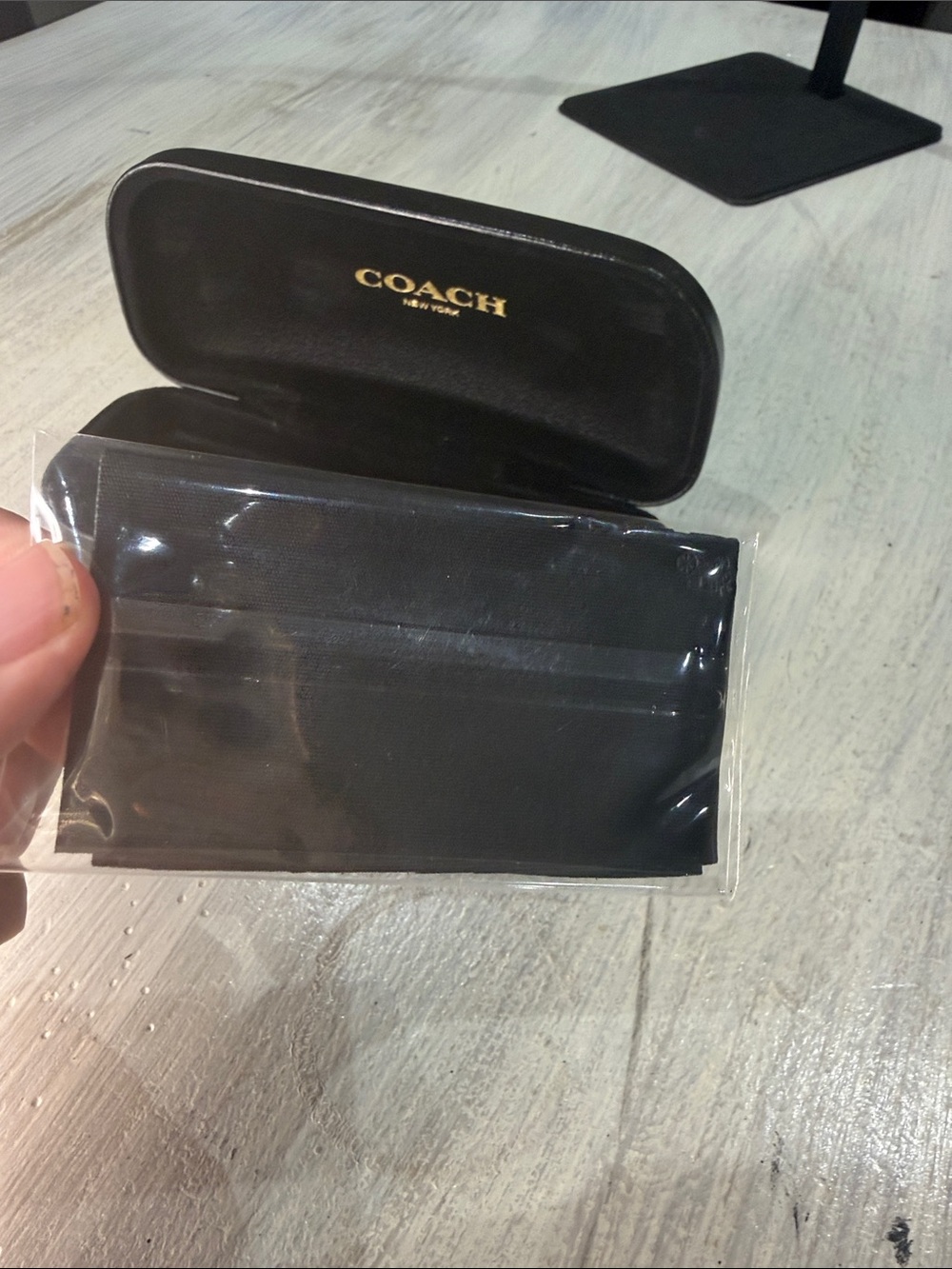 Coach Black Oversized Square Eyeglass Frames with Case - Picture 3 of 5